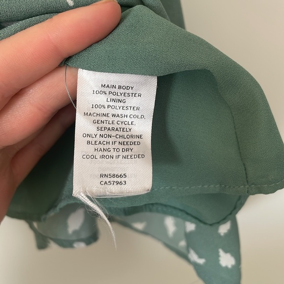 Abound green lined spotted spaghetti strap tank - Picture 4 of 4